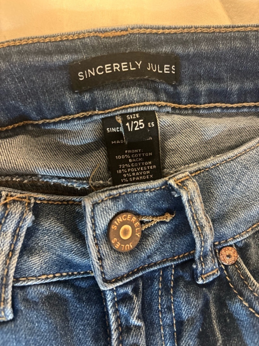 Sincerely Jules Distressed Skinny Jeans - Blue Wash size 1/25 - Picture 5 of 7